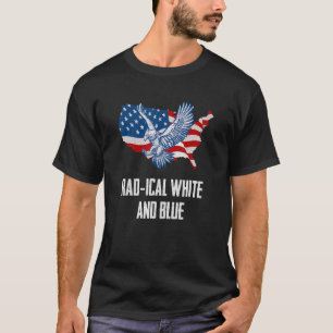Camiseta Radical White e Blue 4 de julho American Flag 1