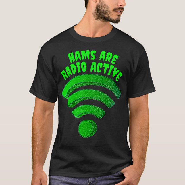 Camiseta Radio Active HAM Operator WiFi Radio Wave Funny (Frente)