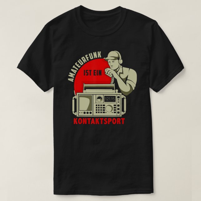 Camiseta Rádio Amateur Contato Esporte CB Radio Gift Ama (Frente do Design)