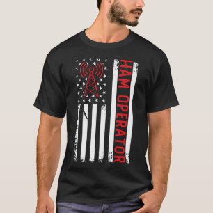 Camiseta Rádio American Amatuer Radio Ham Operador USA Flag