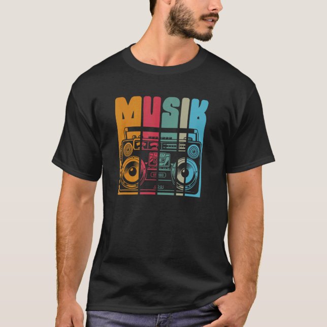 Camiseta Rádio antigo e sistema estéreo móvel (Frente)