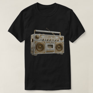 Camiseta Rádio Boombox Vintage Luxuoso de Mármore e Ouro do