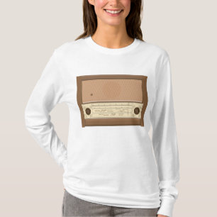Camiseta Rádio de madeira retrô dos anos 1940