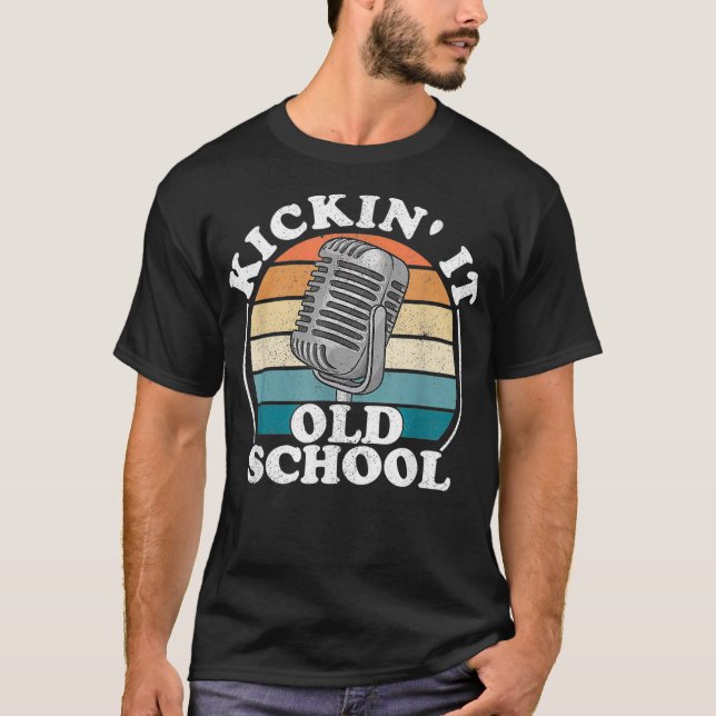 Camiseta Rádio de microfone retrô para a antiga escola dos  (Frente)