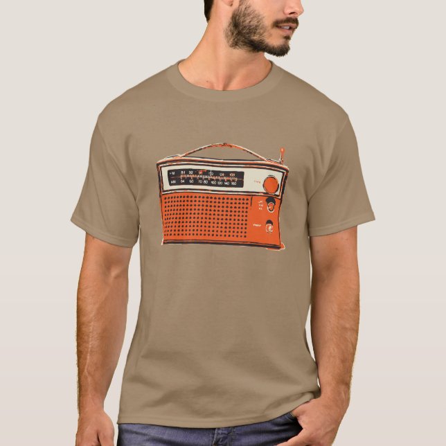 Camiseta rádio de transistor retro (Frente)