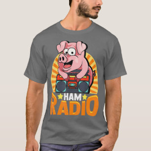 Camiseta Rádio Funny Ham, Porco Na Rádio Boombox