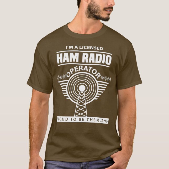 Camiseta Rádio Funny Ham Rádio Operador Rádio Amateur Morse (Frente)