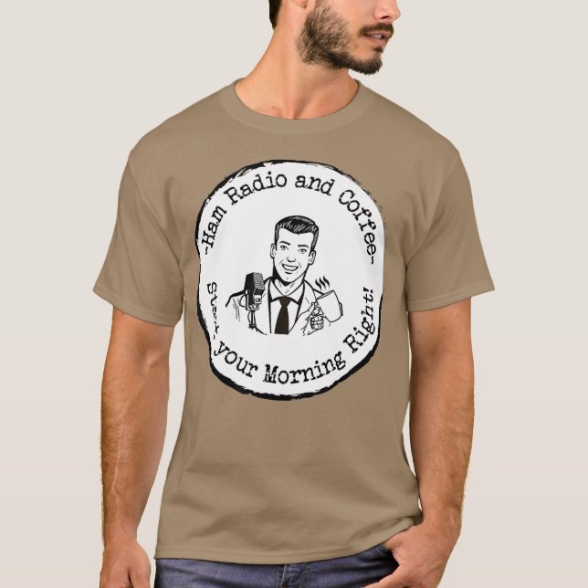 Camiseta Rádio Ham e Café Começam Manhãs Certas (Frente)