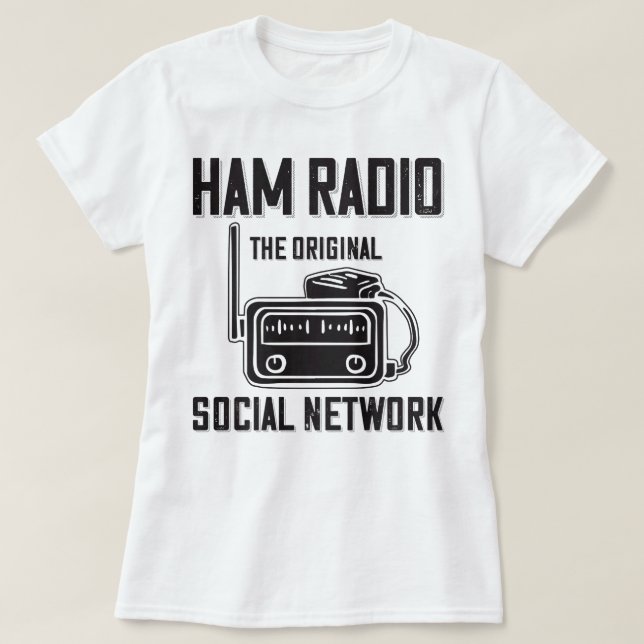 Camiseta Rádio Ham O Rádio Original Do Ham Da Rede Social (Frente do Design)