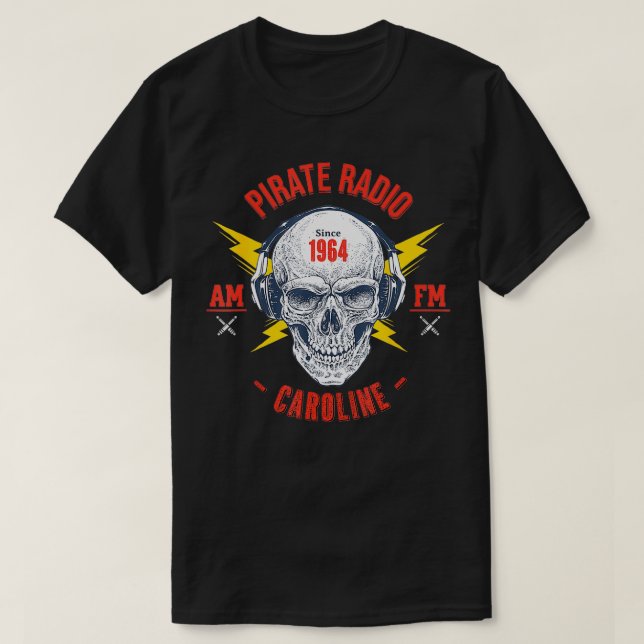 Camiseta Rádio on-line Retro Vintage Pirata (Frente do Design)