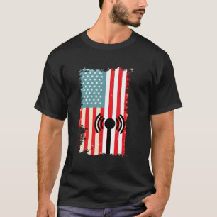 Camiseta Rádio Patriótico Ham, Usa Bandeira Longa
