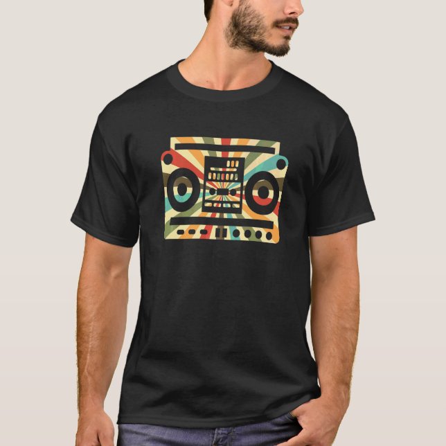 Camiseta Rádio Psychedelic Boombox Eu Amo O anos 80 (Frente)