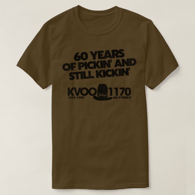 Camiseta Rádio Retro KVOO 1170 Tulsa (Frente do Design)