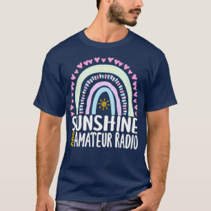 Camiseta Rádio Sunshine e Amateur Gift Rainbow Cute para W