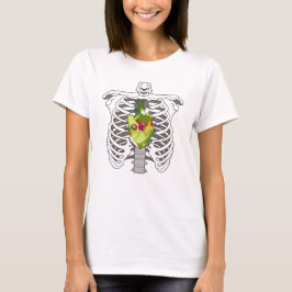 Camiseta Radiografia Engraçada do Peito Coração Vegano