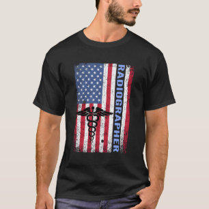 Camiseta Radiógrafo Vintage Us Flag Rt Tech Xray Radiografi