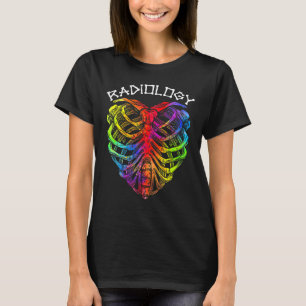 Camiseta Radiologia Coração Pulverização Tie Dye X Ray Tech