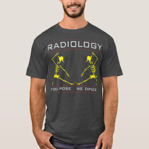 Camiseta Radiologia que posiciona esqueletos radiologistas