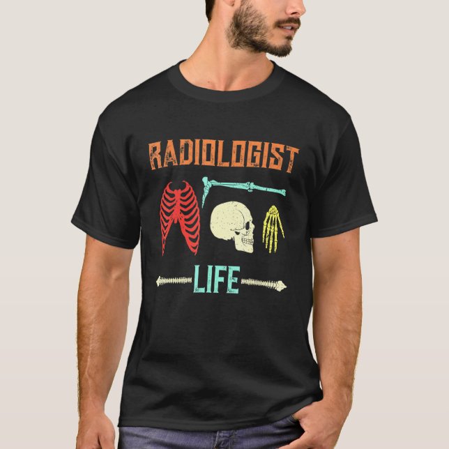 Camiseta Radiologista Life X-Ray Technician Skeleton Skull (Frente)