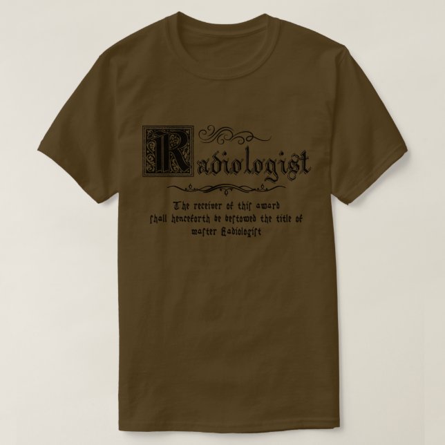 Camiseta Radiologista Mestre Medieval (Frente do Design)