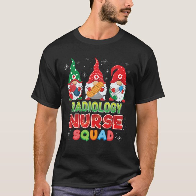 Camiseta Radiology Nurse Squad Christmas Gnomes Ugly Sweate (Frente)