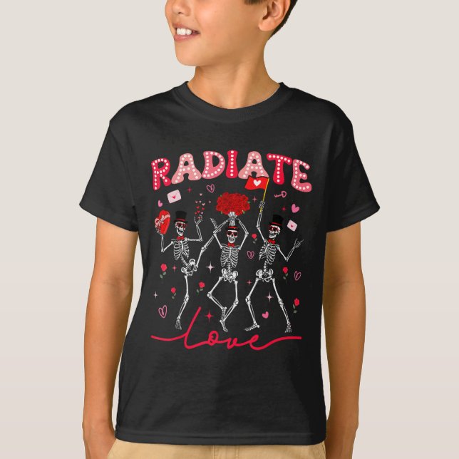 Camiseta Radiology Radiate Rad Tech Valentine Skeleton Hear (Frente)