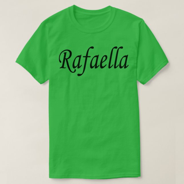 Camiseta Rafaella - nome preto - texto de inscrição (Frente do Design)