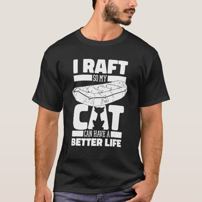 Camiseta Rafting Cat White Water Boating  Rafter (Frente)