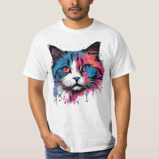 Camiseta Ragdoll Art Co., Ragdoll Cat Des Expressivo Pop (Frente)