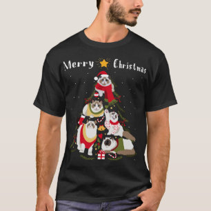 Camiseta Ragdoll Árvore Natal Xmas Cat Lover