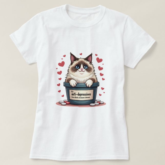 Camiseta Ragdoll bi-color (Frente do Design)