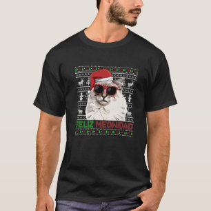 Camiseta Ragdoll Cat Feliz Meowidad Engraçado Natal