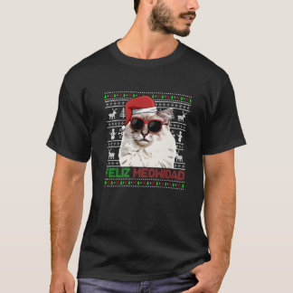 Camiseta Ragdoll Cat Feliz Meowidad Engraçado Natal