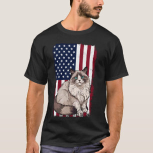 Camiseta Ragdoll Cat Lover, Bandeira Americana 4º De Jul