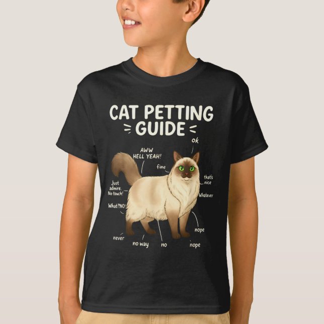Camiseta Ragdoll Cat Petting Guide Funny Cat Lover  (Frente)