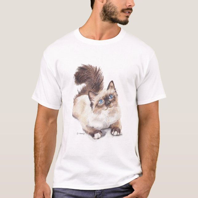 Camiseta Ragdoll cat por artista GV Hemmings (Frente)