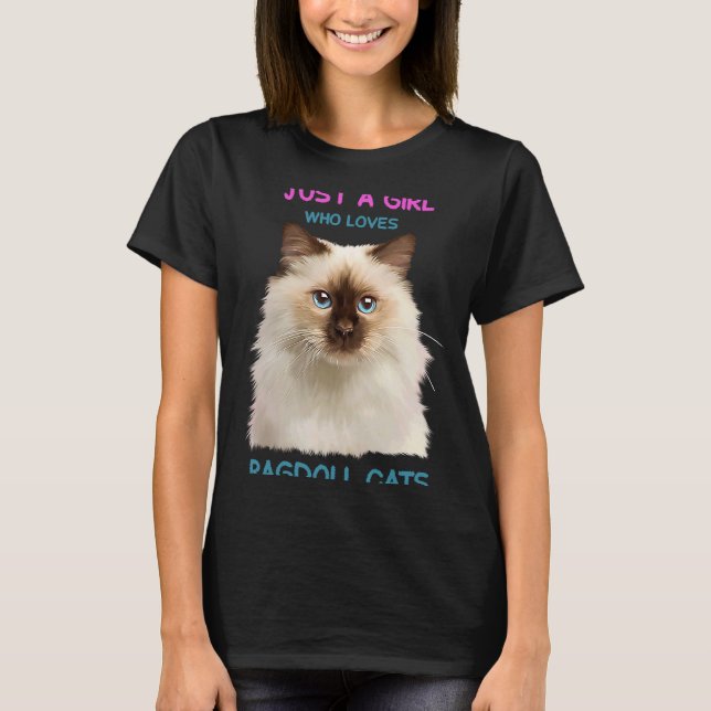 Camiseta Ragdoll Cat Uma garota que ama Ragdoll (Frente)