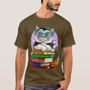 Camiseta Ragdoll Cat Vampire Witch Pumpkin Halloween