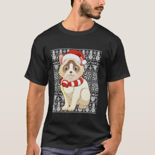 Camiseta Ragdoll Cat Vestindo Homens do Papai Noel Mulheres