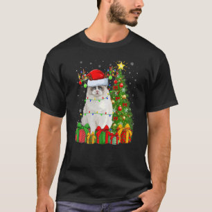Camiseta Ragdoll Cat Xmas Feriado Papais noeis Ragdoll Nata
