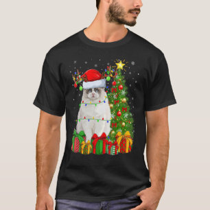 Camiseta Ragdoll Cat Xmas Feriado Papais noeis Ragdoll Nata
