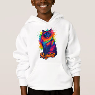 Camiseta Ragdoll de Pop de Arte Vibrante - Rua Neon Colorid
