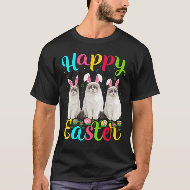 Camiseta Ragdoll Funny Easter Bunny Ragdoll Feliz Eas (Frente)
