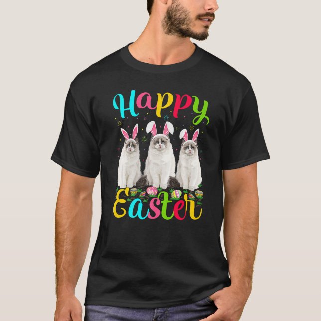Camiseta Ragdoll Funny Easter Bunny Ragdoll Happy East (Frente)