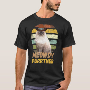 Camiseta Ragdoll Meowdy Purrtner - Engraçado Mashup Entre M