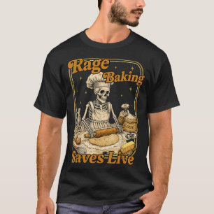 Camiseta Rage Baking salva o caos engraçado da cozinha ao v
