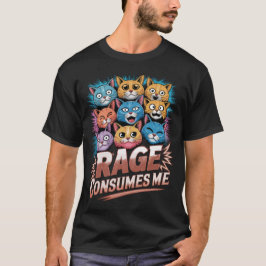 Camiseta Rage consome-me - Engraçado Presente de Gato Irrit