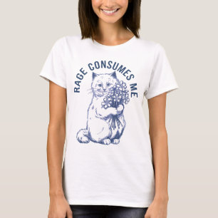 Camiseta Rage consome-me - Engraçado Presente de Gato Irrit