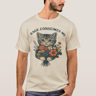 Camiseta Rage consome-me gato-gato-gato-de-flor-doce