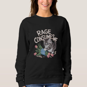 Camiseta Rage consome-me o Gráfico de Erros de Flor de Gato